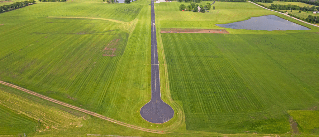 Aerial view of outdoor wedding venue property near Kansas City Missouri