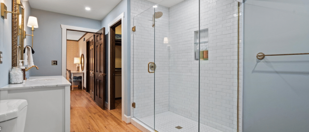 Elegant bedroom accommodation at Kansas City barn wedding venue