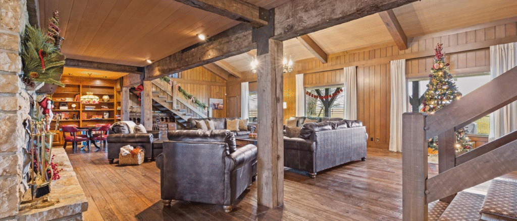 Rustic indoor gathering space for wedding events in Kansas City